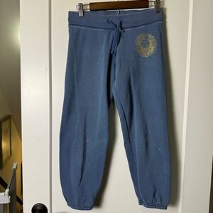 Victorias Secret PINK Y2K Low Rise Spellout Butt Jogger Cuffed Sweats Blue Logo